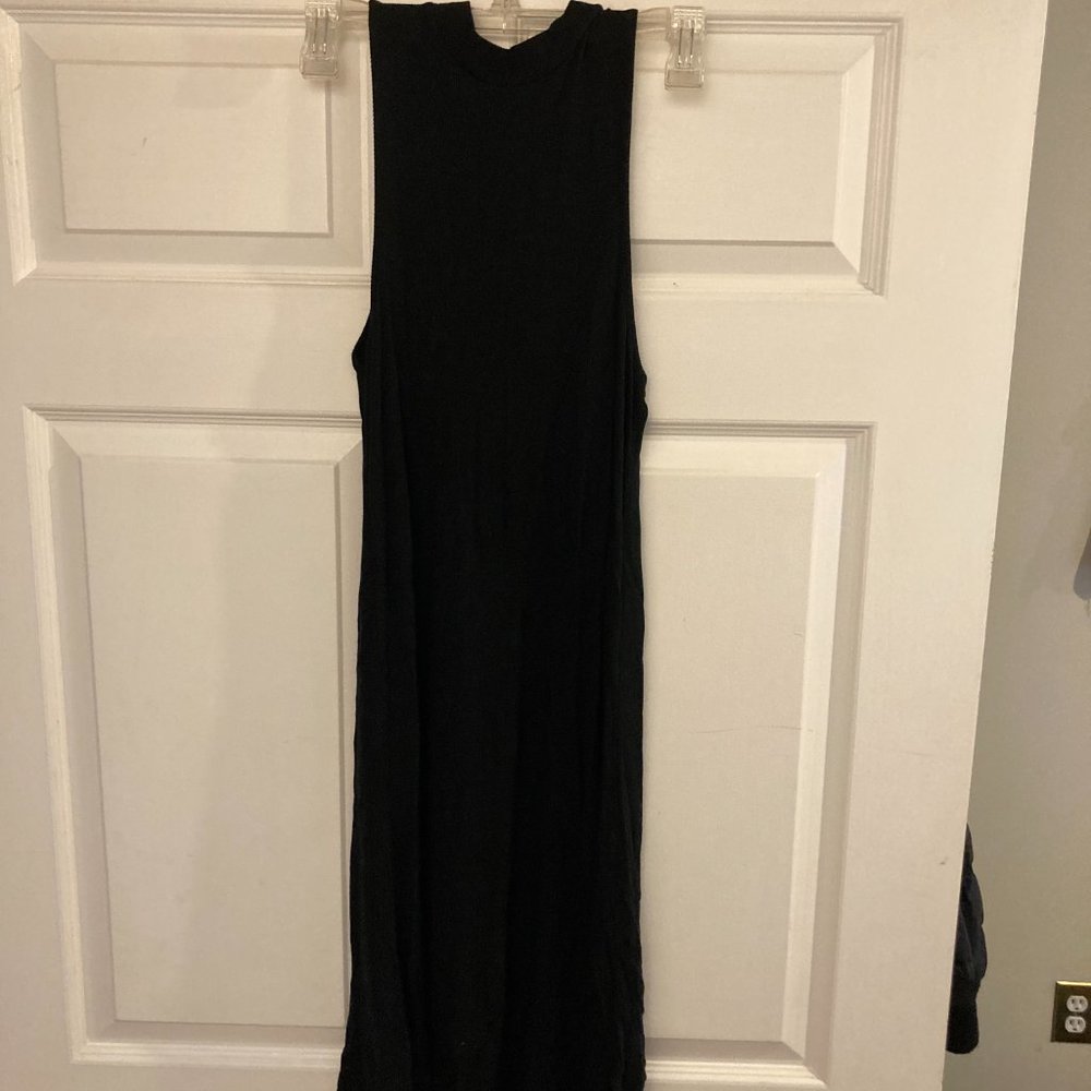 Black Sleeveless Turtleneck Dress